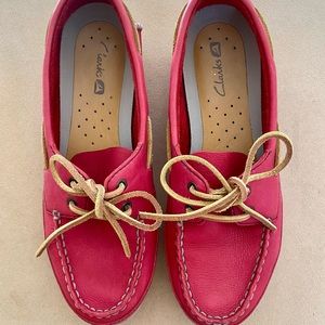 Clarks woman’s leather boat shoes